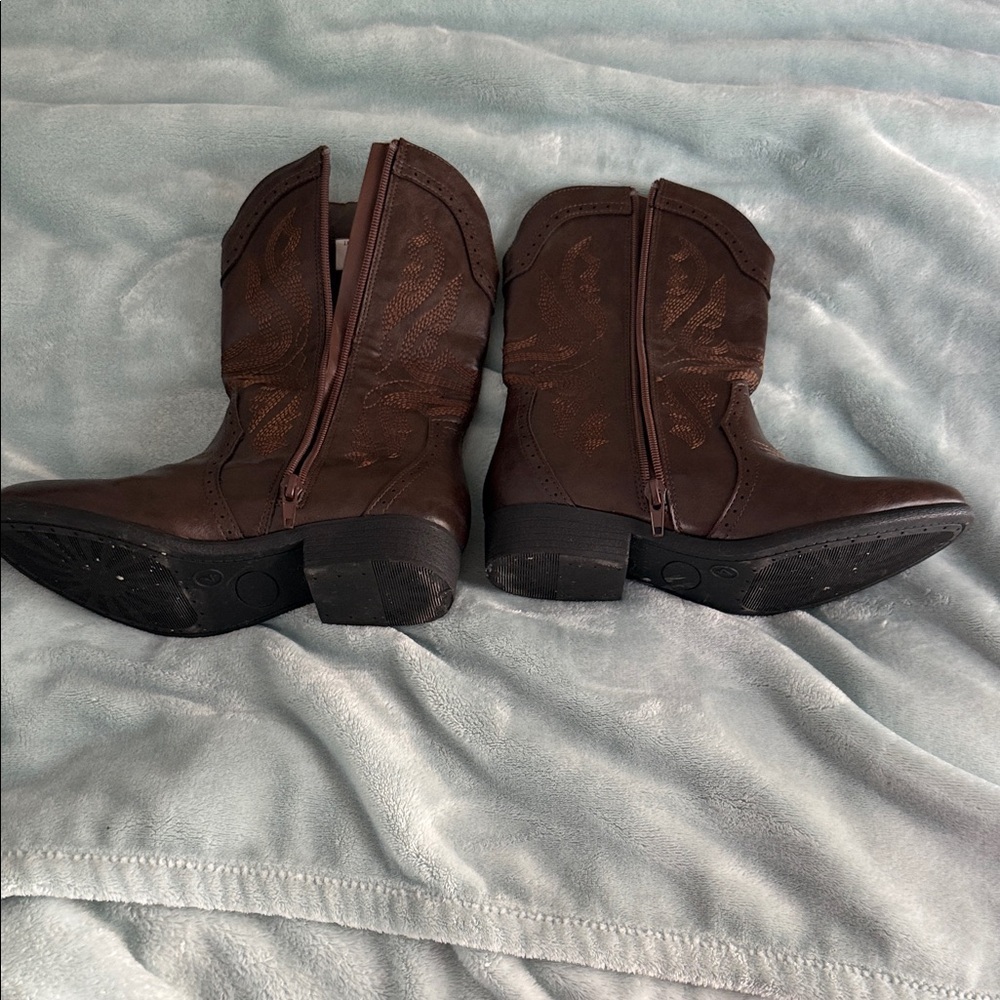 Dream Pairs Brown Kids Cowboy Boots - Picture 9 of 11